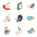 Framework icons set, isometric style Royalty Free Stock Photo