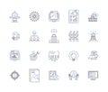 Framework and model line icons collection. Architecture, Blueprint, Construction, Design, Framework, Infrastructure Royalty Free Stock Photo