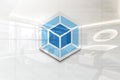 Webpack icon on glossy office wall realistic texture Royalty Free Stock Photo