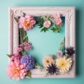 framework for photo or congratulation with flowers Royalty Free Stock Photo