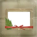 Framework for a photo or invitations. A red bow