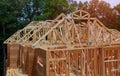 Framing beam of new house under construction home framing Royalty Free Stock Photo