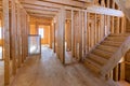 Framing beam of new house under construction home framing Royalty Free Stock Photo