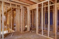 Framing beam of new house under construction home framing Royalty Free Stock Photo