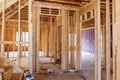 Framing beam of new house under construction home framing Royalty Free Stock Photo