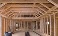 Framing beam of new house under construction home framing Royalty Free Stock Photo