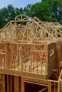 Framing beam of new house under construction home framing Royalty Free Stock Photo