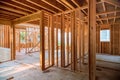 Framing beam of new house under construction home framing