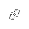 Framing hand like camera, photo crop. Pixel art line icon vector illustration Royalty Free Stock Photo