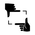 Framing hands icon, vector illustration