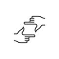 Framing hands line icon Royalty Free Stock Photo