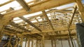 framing of a new house frame under construction Royalty Free Stock Photo