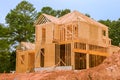 Framing a New House Under construction Royalty Free Stock Photo