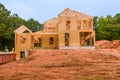 Framing a New House Under construction Royalty Free Stock Photo