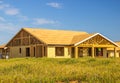 Framing On One Story New Construction Home Royalty Free Stock Photo