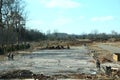 Framing Out the Foundation New Residential Construction Site Royalty Free Stock Photo