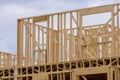 framing structure wood frame of home house construction and real estate concep Royalty Free Stock Photo