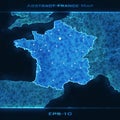 France abstract map. Highlighted France. Vector background. Futuristic style card.