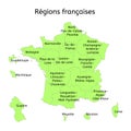 France administrative map with new regions Royalty Free Stock Photo