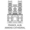 France, Albi, Amiens Cathedral travel landmark vector illustration Royalty Free Stock Photo