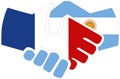 France - Argentina handshake