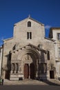 France, Arles, the facade of Cathedral.