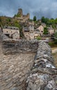 France, Aveyron, Belcastel, labelled Plus Beaux Villages de France, Natura 2000 site, the old 15th century donkey bridge