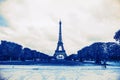 France background Eiffel tower winter old Royalty Free Stock Photo