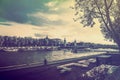 France background Seine river winter old Royalty Free Stock Photo