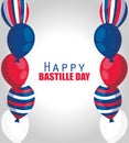 France balloons of happy bastille day vector design Royalty Free Stock Photo