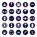 France and bastille day block and flat style icon set vector design Royalty Free Stock Photo