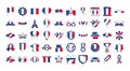 France and bastille day line and fill style icon set vector design Royalty Free Stock Photo