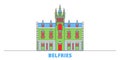 France, Belfries Landmark line cityscape, flat vector. Travel city landmark, oultine illustration, line world icons