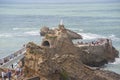 France, Biarritz - JULY 21, 2014: The Rock of the Virgin Mary in Royalty Free Stock Photo