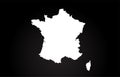 France black and white country border map logo design