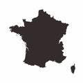 France blank map silhouette. European country illustration on white background