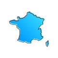 France Blue Stylised Map