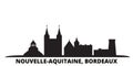 France, Bordeaux city skyline isolated vector illustration. France, Bordeaux travel black cityscape