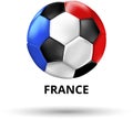 France card with soccer ball in colors of national flag.
