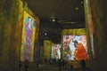 France- Carrieres de Lumieres Video Art Projections on Quarry Walls Royalty Free Stock Photo