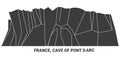 France, Cave Of Pont D, Arc travel landmark vector illustration