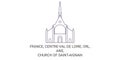 France, Centreval De Loire, Orl, Ans,Church Of Saintaignan travel landmark vector illustration Royalty Free Stock Photo