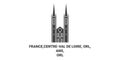 France,Centreval De Loire, Orl, Ans,Orlans Cathedral travel landmark vector illustration Royalty Free Stock Photo