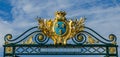 FRANCE CHANTILLY 2018 AUG: view of decoration of the gate in Chantilly castle of France. It is a historic castle located in the