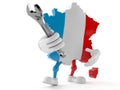 France character holding adjustable wrench