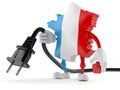 France character holding electric cable