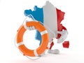 France character holding life buoy