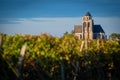 France, Charente-Martime, Lonzac Church,in Cognac Vineyards, Petite Champagne