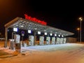 France - 01.18.2024: Charging station for charging the battery of modern electric vehicles at the Total Energies gas station