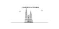 France, Chartres city skyline isolated vector illustration, icons